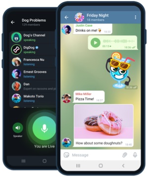 tampilan Telegram di Android dan iPhone